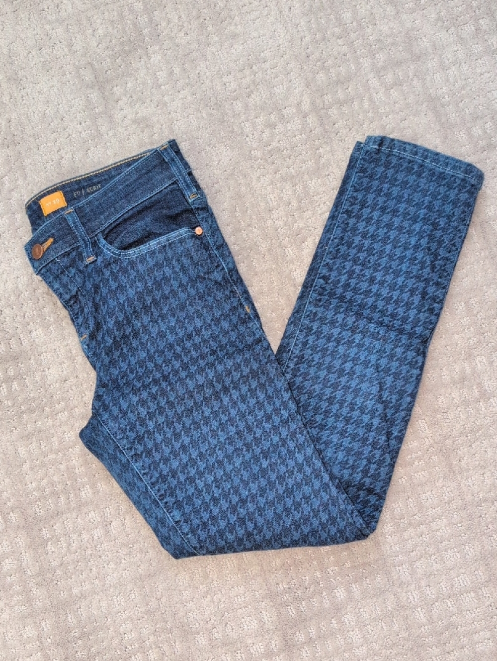 Pilcro and the Letterpress Blue Houndstooth Skinny Jeans